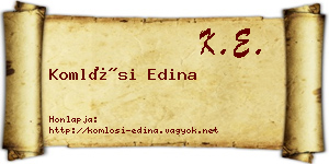 Komlósi Edina névjegykártya
