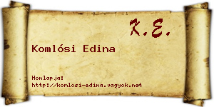 Komlósi Edina névjegykártya
